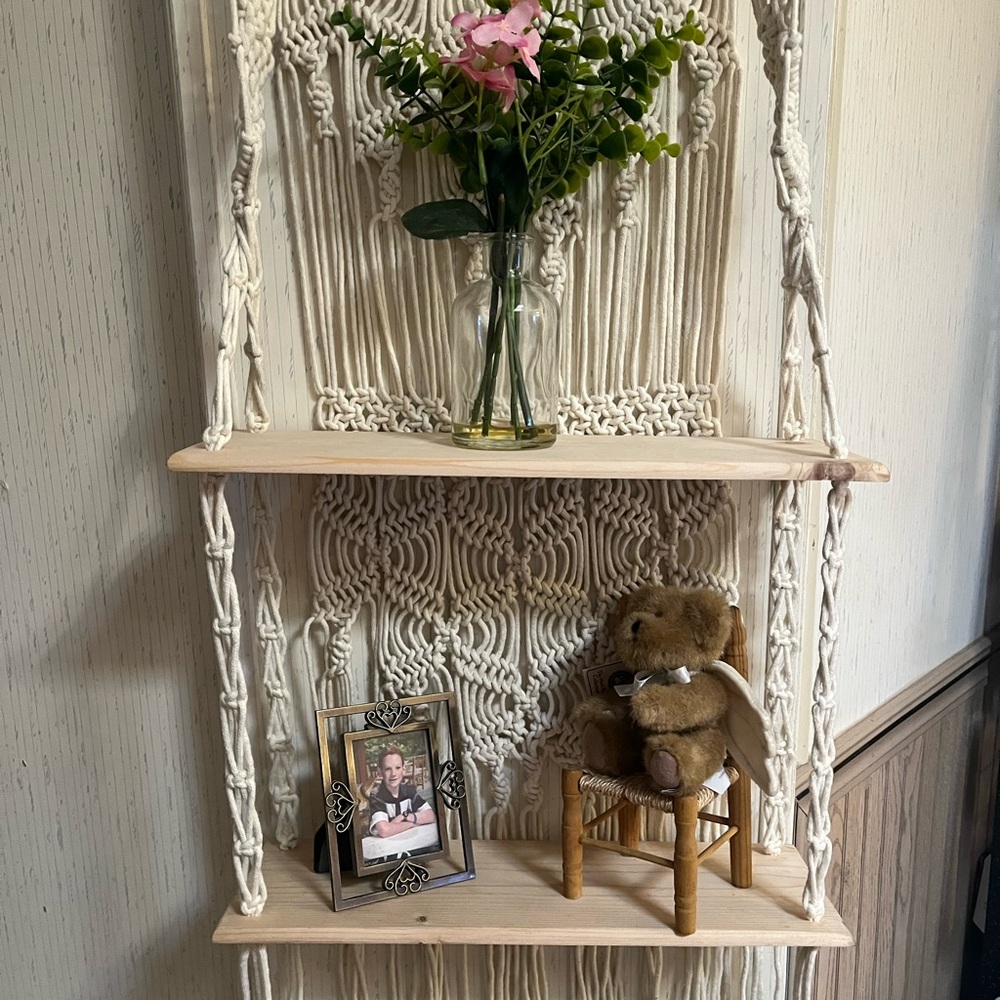 Macramé Wall Shelf Bohemian style home decor